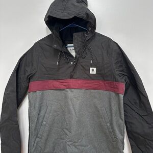 Element Men's Hooded Windbreaker in Black, Gray & Burgundy